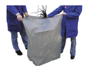 PE worek czterościenny, 650 x 550 x 1350, 100µ PVC, pakowanie: 50 szt., Paleta: 1600 szt.