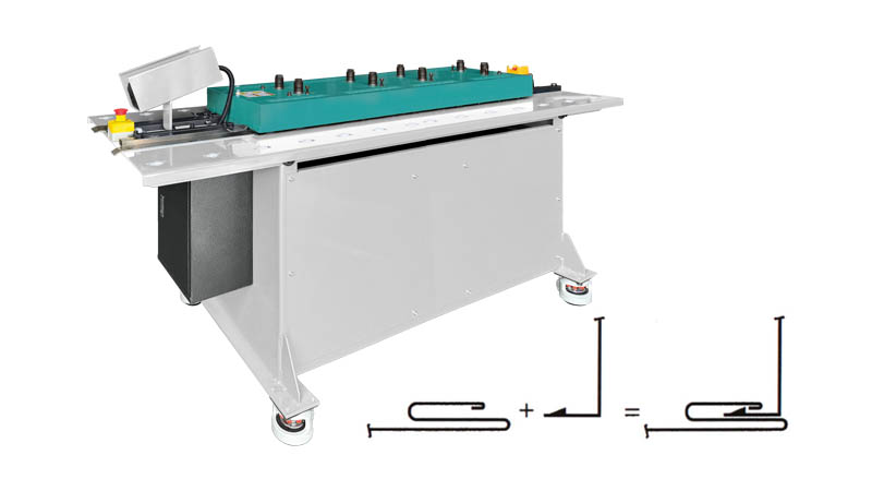 Snaplock roll former, 1mm galvanized steel, male and female profiling rollers included