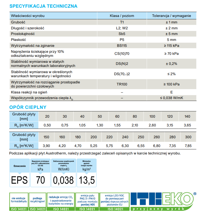 dokumentacja techniczna Austrotherm EPS 038 FASADA SUPER